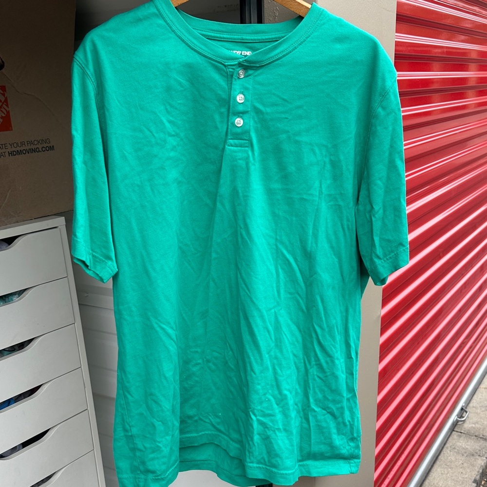Green Lands End Men's Shirt